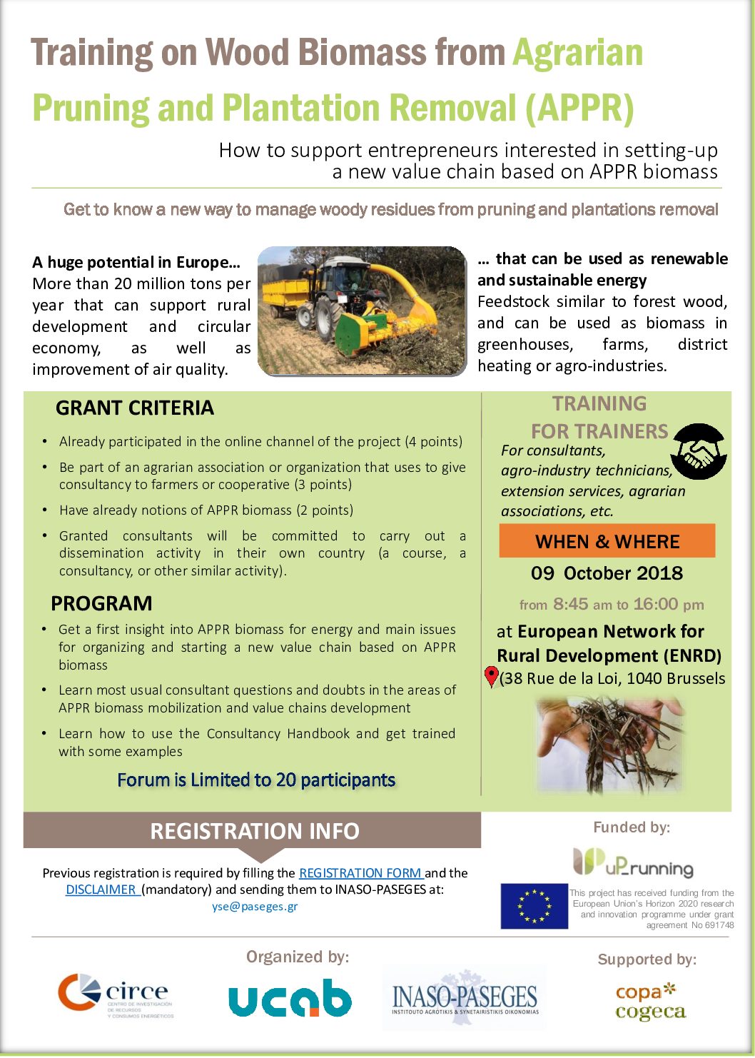 Il “Capacity building Training Course per i formatori” del progetto uP_running si terrà il prossimo 9 ottobre a Bruxelles